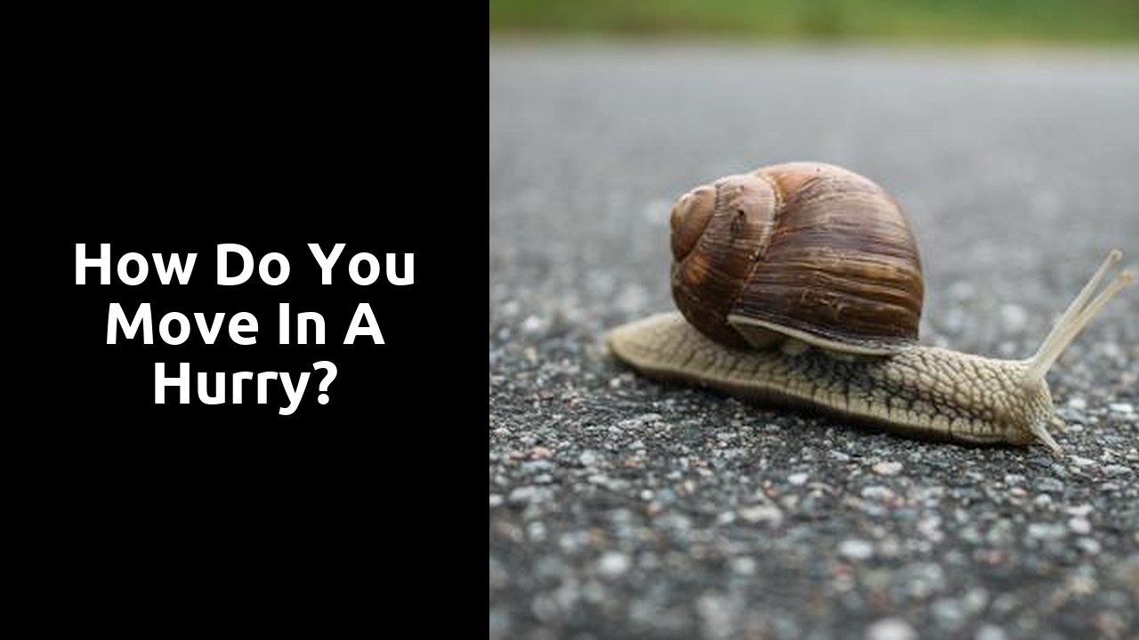 How do you move in a hurry?